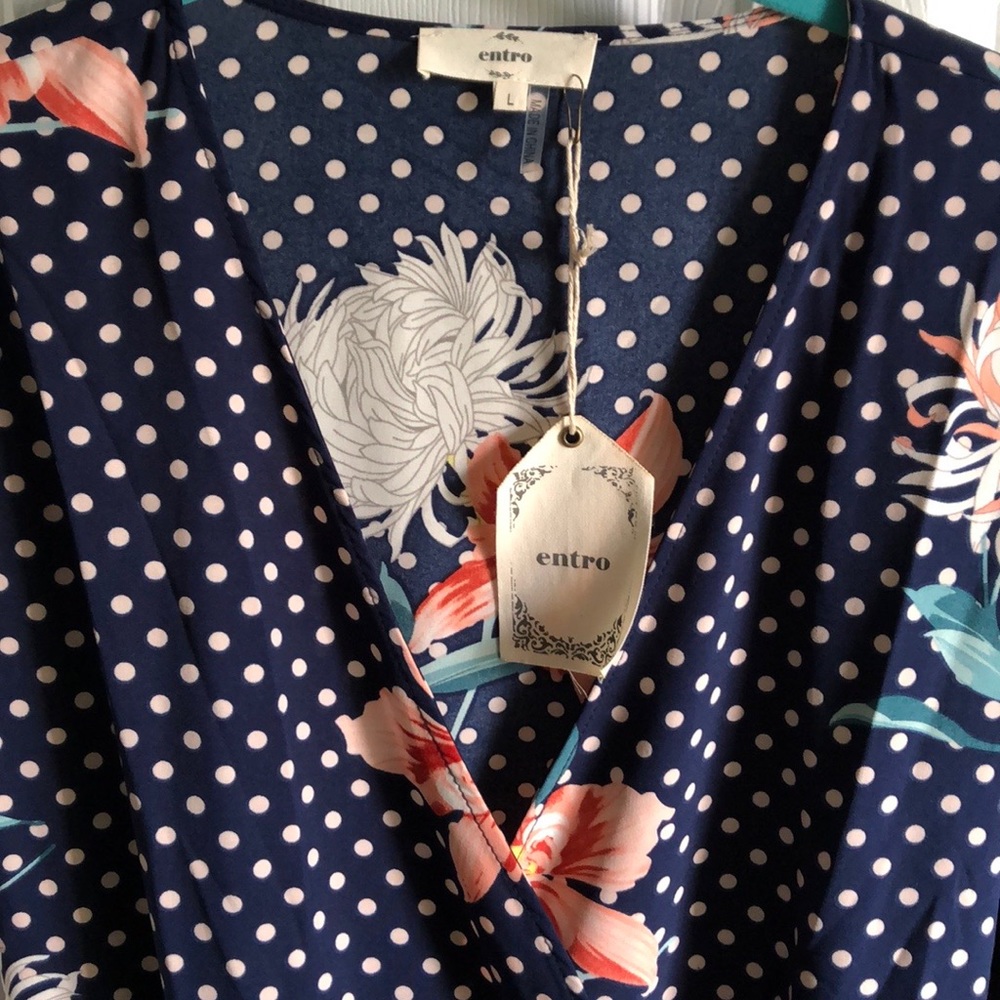 Entro Navy & Pink Floral Wrap